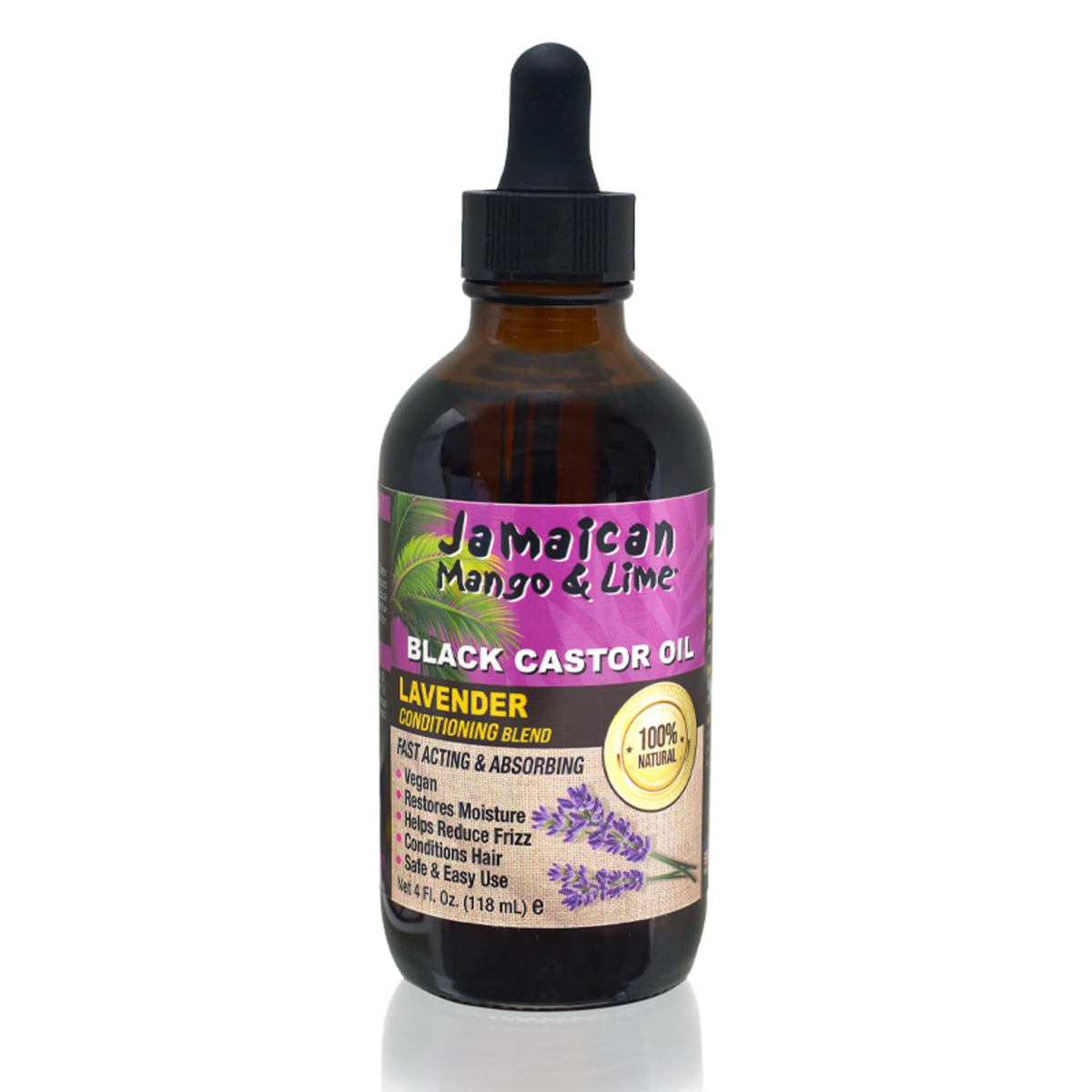 Jamaican Mango & Lime Black Castor Oil 4oz front view