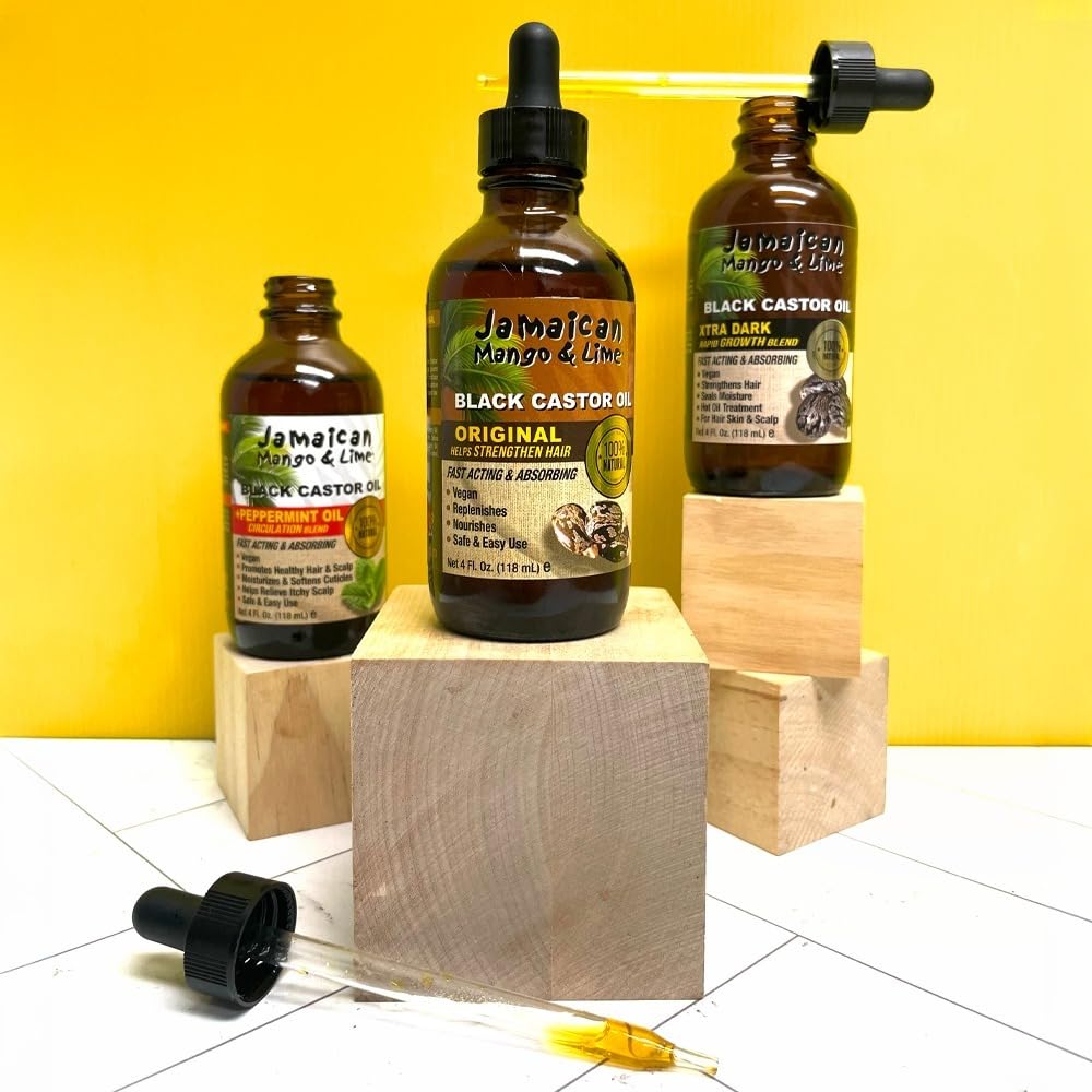 Jamaican Mango & Lime Black Castor Oil 4oz lifestyle scene