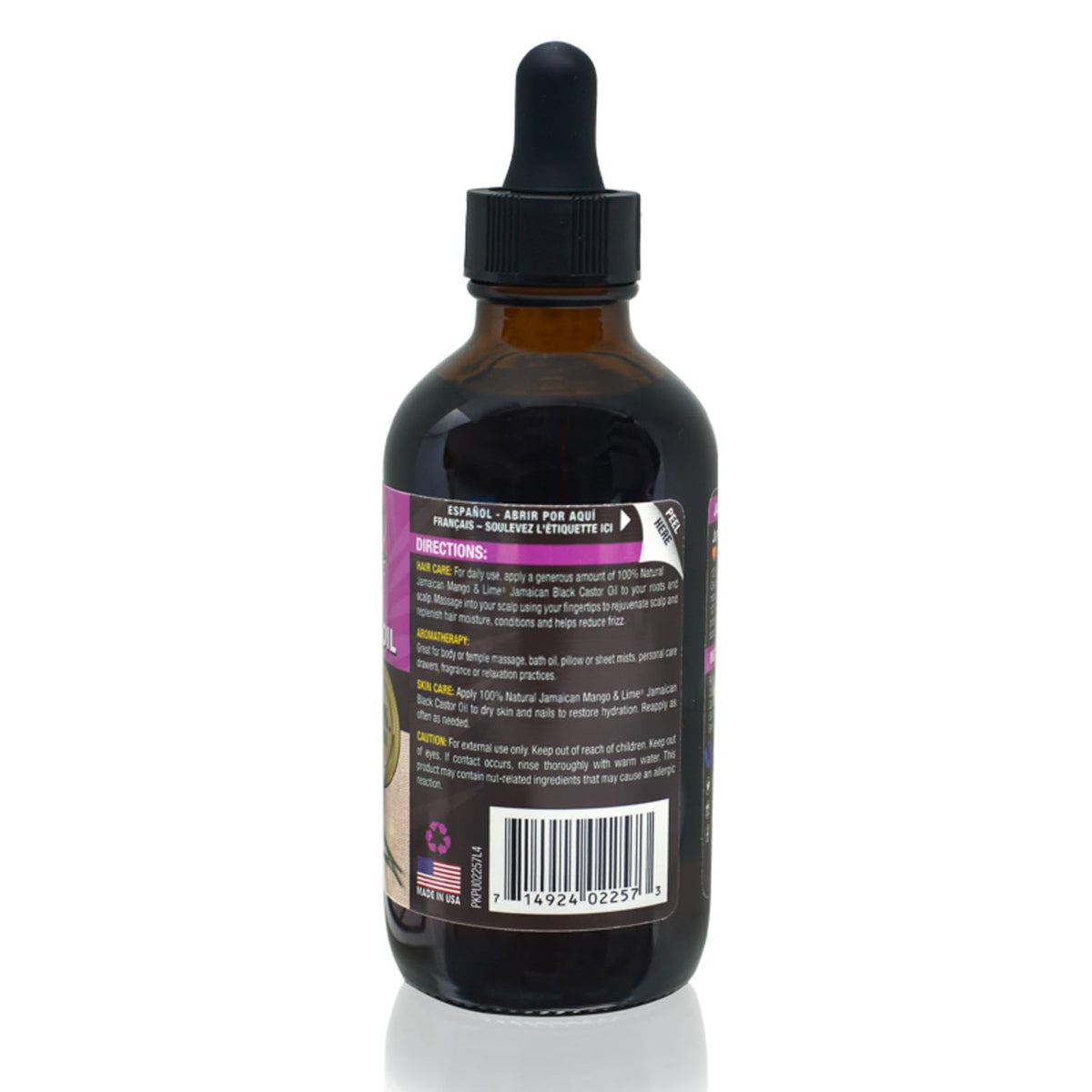 Jamaican Mango & Lime Black Castor Oil 4oz with lavender scent
