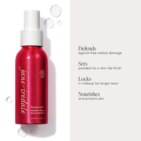 jane iredale POMMISST Hydration Spray back view with ingredients