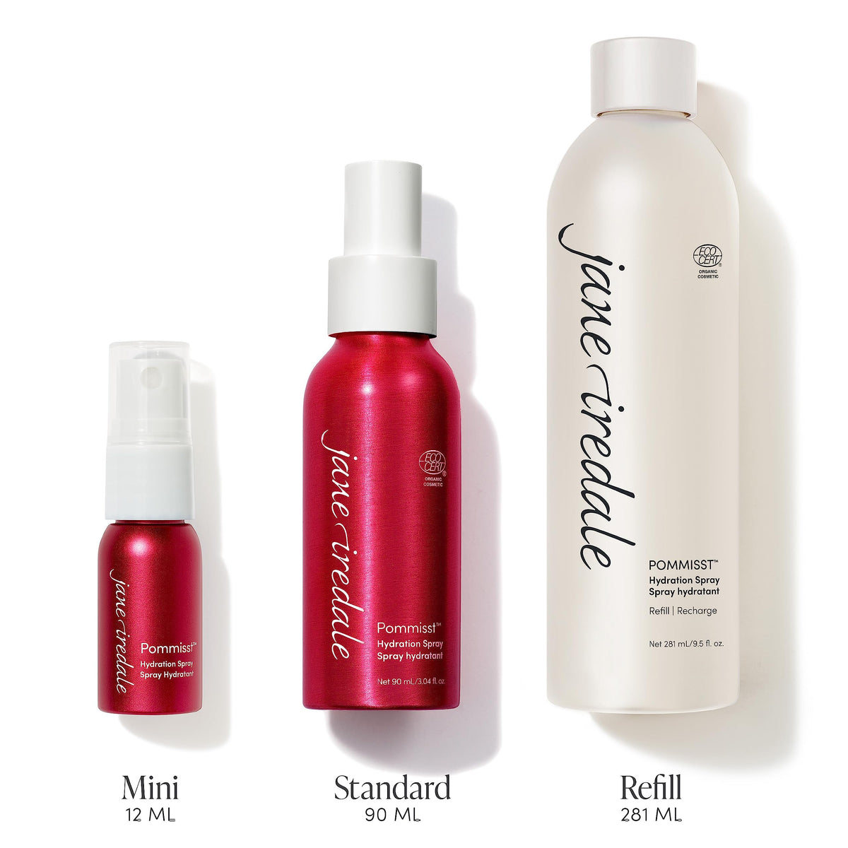 jane iredale POMMISST Hydration Spray side view showing nozzle