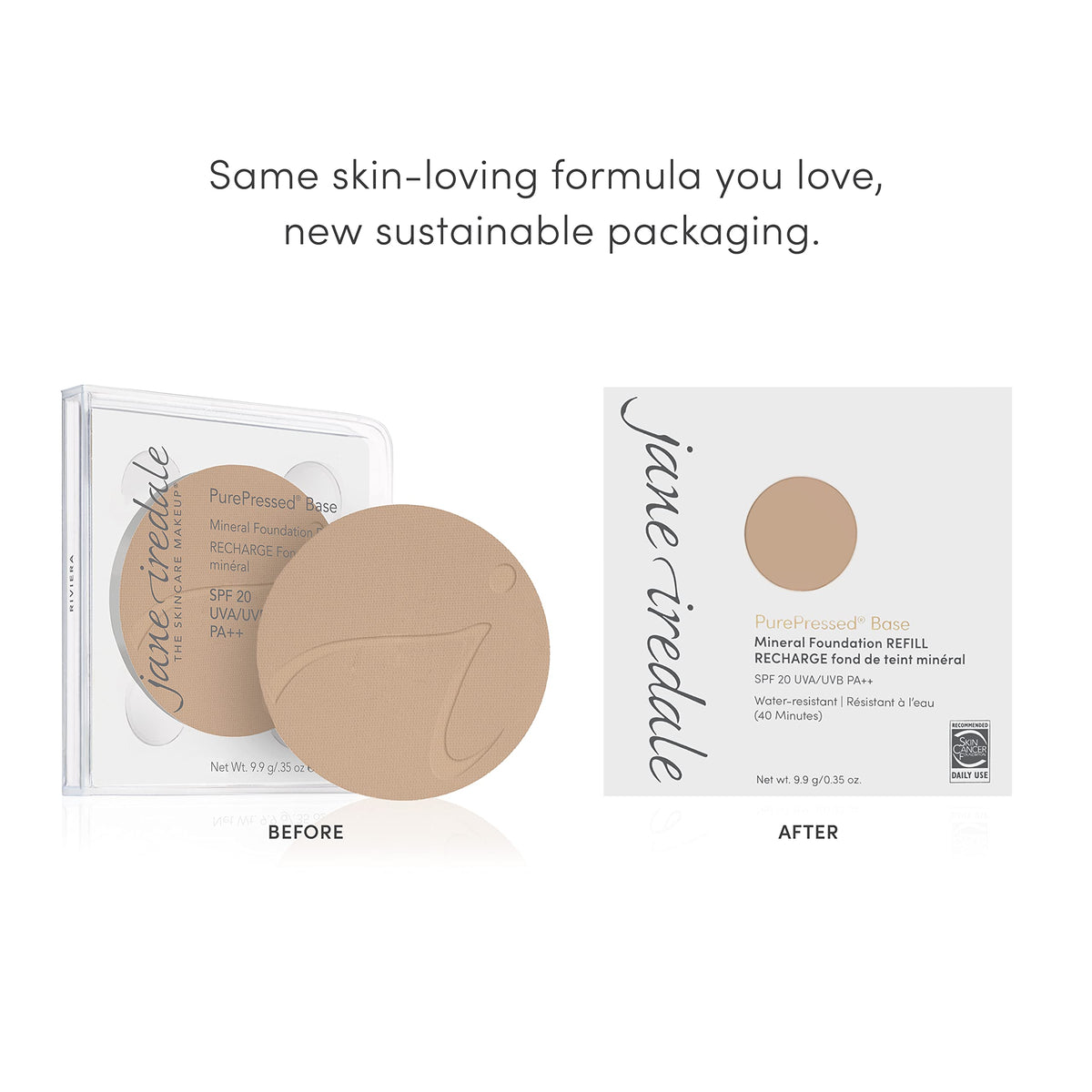 jane iredale PurePressed Base Mineral Foundation Refill Caramel application on skin