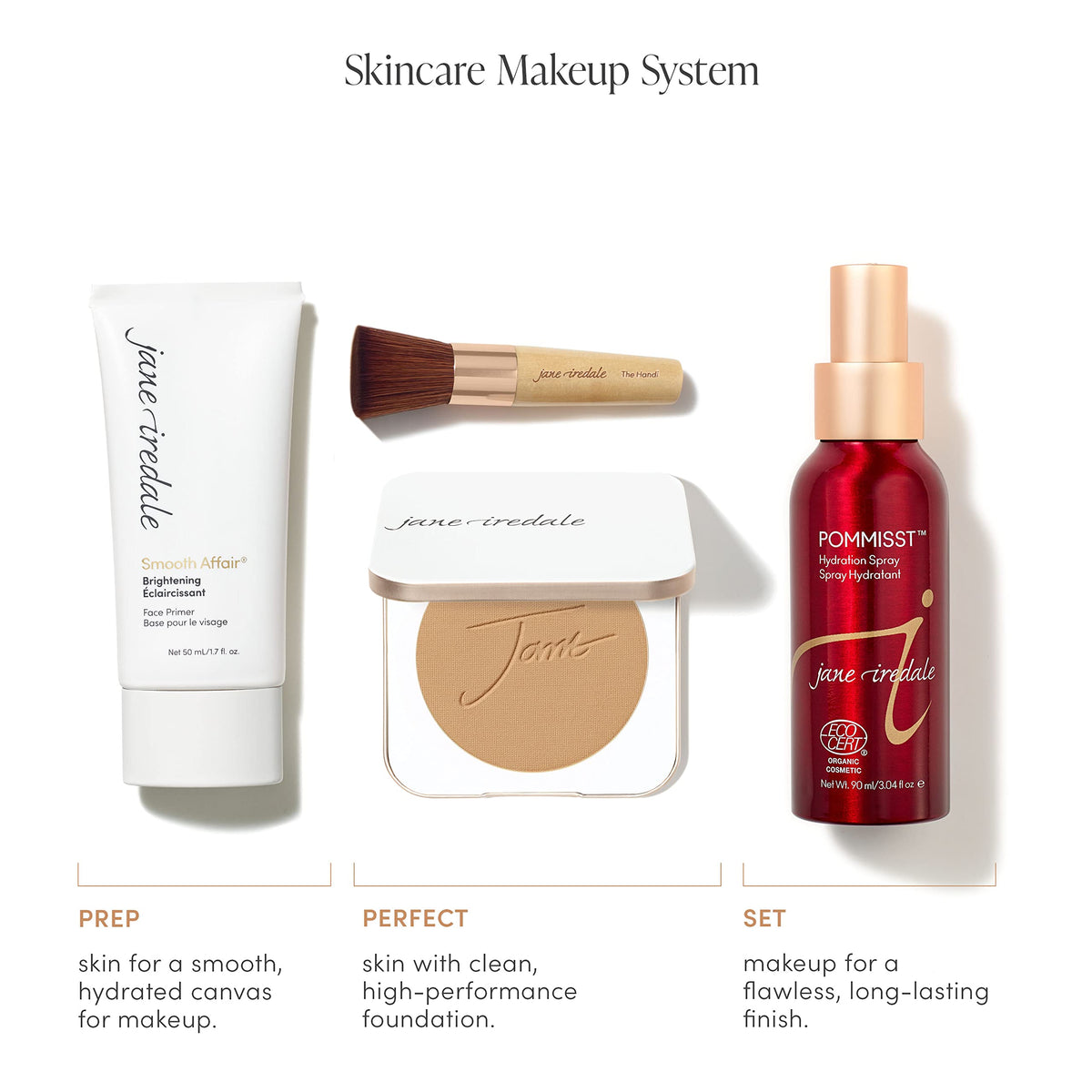 jane iredale PurePressed Base shade options display