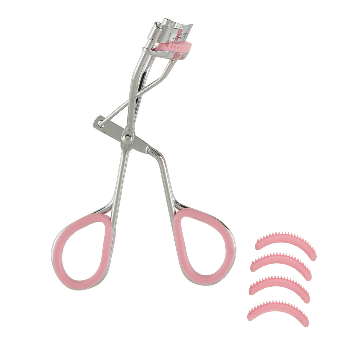 JAPONESQUE Lash Definition Eyelash Curler front view with curl pads