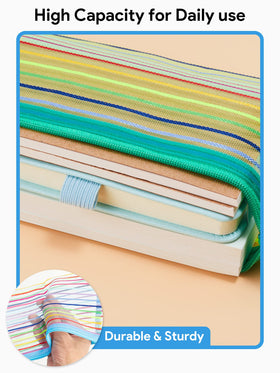 JARLINK mesh pouch in pink with stationery inside