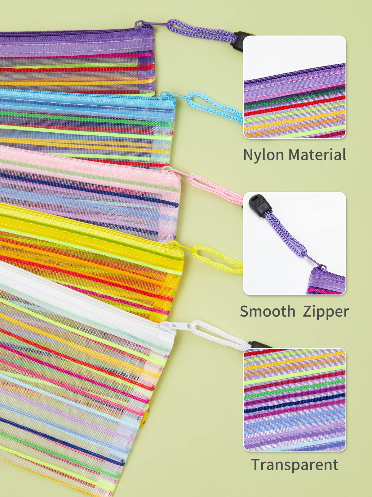JARLINK mesh pouches arranged in a colourful display