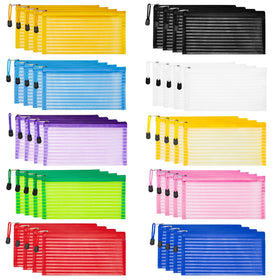 JARLINK Zipper Mesh Pouch 40 Pcs in assorted colours front view