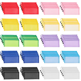 JARLINK Zipper Mesh Pouch 80 pcs assorted colours front view