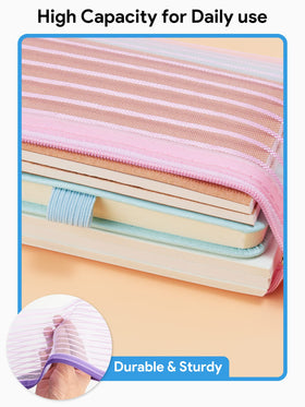 JARLINK Zipper Mesh Pouch stacked for storage