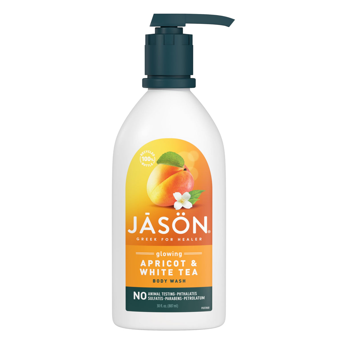 JASON Apricot and White Tea Glowing Body Wash 30oz front view