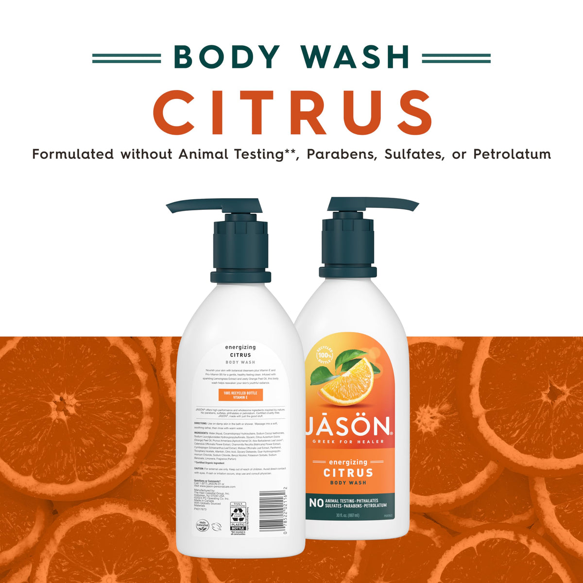 JASON Citrus Energizing Body Wash bottle with label