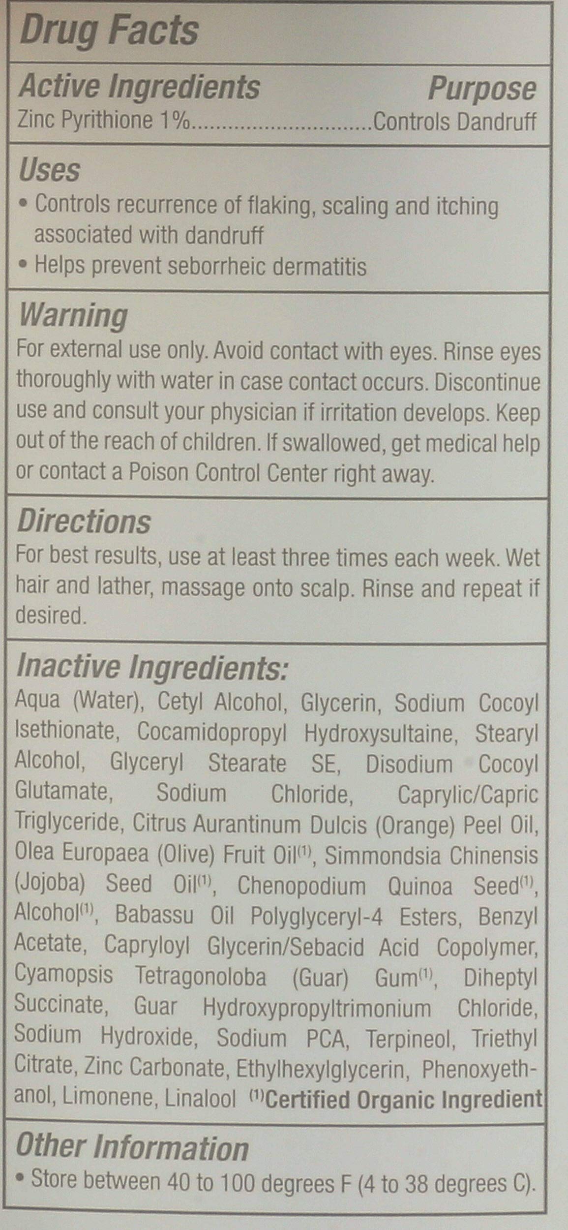 JASON Dandruff Relief 2-in-1 Shampoo and Conditioner back label close-up