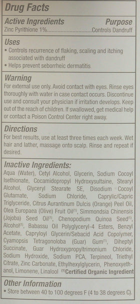 JASON Dandruff Relief 2-in-1 Shampoo and Conditioner back label close-up