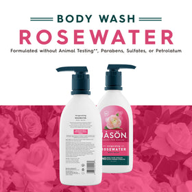 JASON Rosewater Invigorating Body Wash bottle side view