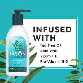 JASON Tea Tree Body Wash in a lifestyle bathroom setting