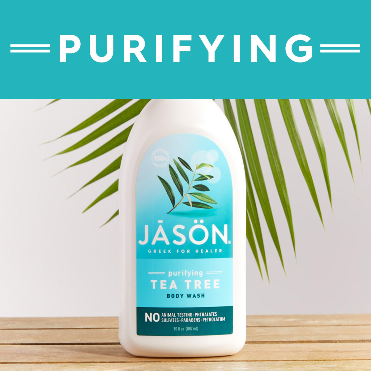 JASON Tea Tree Body Wash with texture on a hand