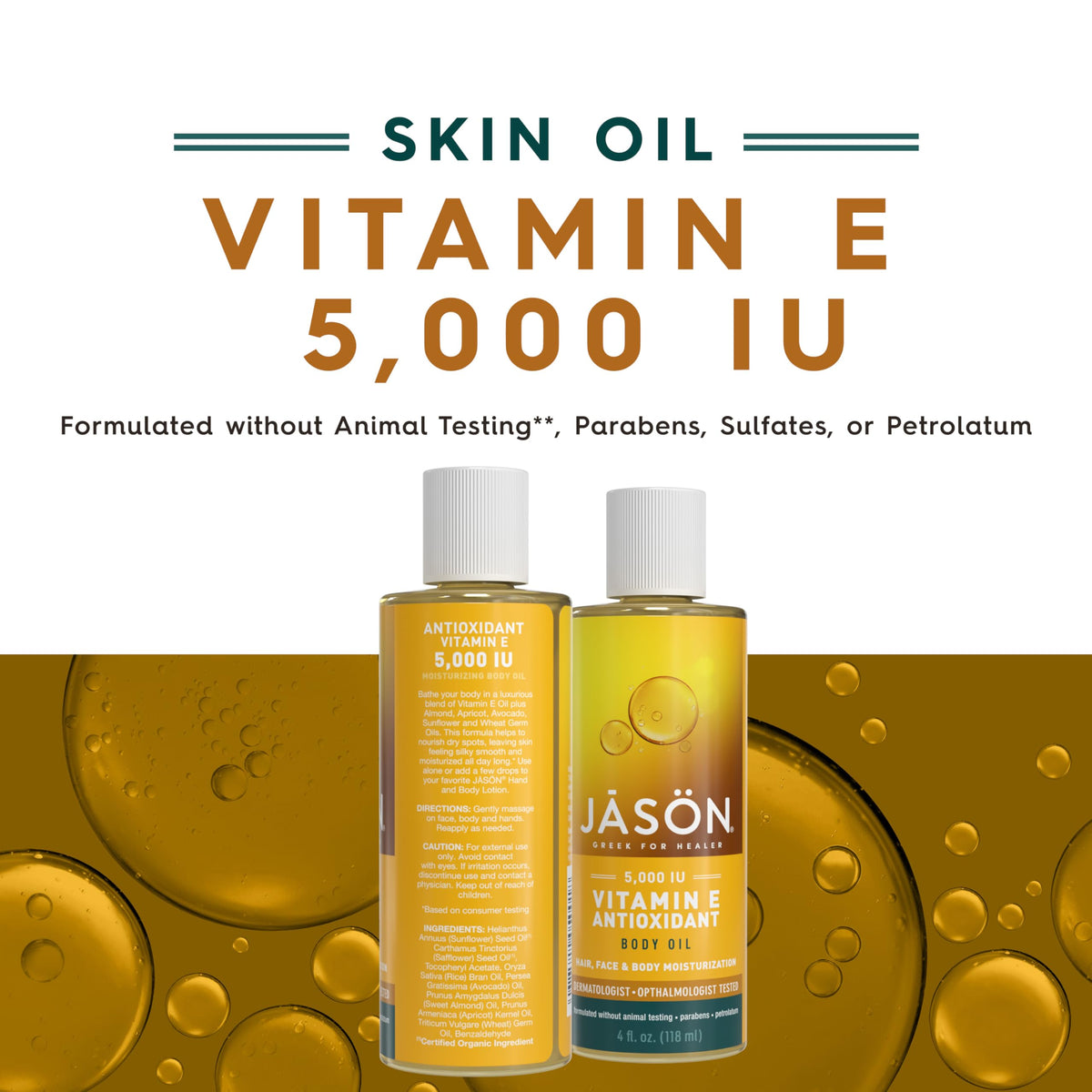 JASON Vitamin E Body Oil bottle with cap