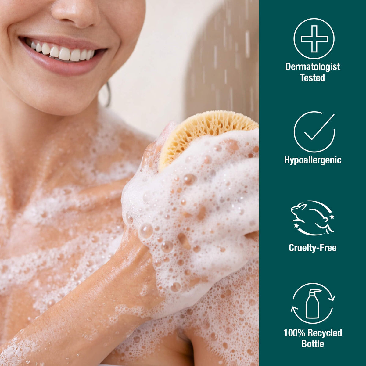 JASON Yuzu Blossom & Sea Salt Body Wash in a bathroom setting