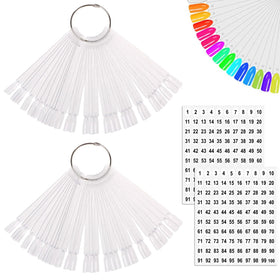 JASSINS 100 Pcs Clear Fan-shaped Nail Swatch Sticks front view
