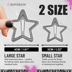 JASVERLIN Black Star Snap Hair Clips in use at a festival