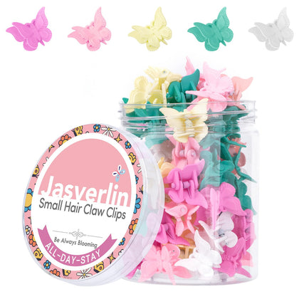 JASVERLIN Butterfly Hair Clips set with five colourful styles