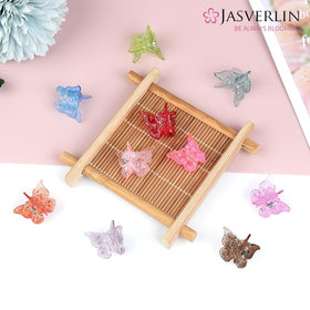 JASVERLIN Glitter Butterfly Hair Claw Clip showing its secure grip feature