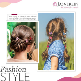 JASVERLIN Glitter Butterfly Hair Claw Clips displayed in a stylish arrangement