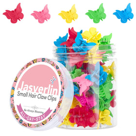JASVERLIN Mini Butterfly Hair Clips in assorted colours front view