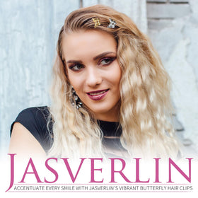 JASVERLIN Mini Butterfly Hair Clips in use during makeup application