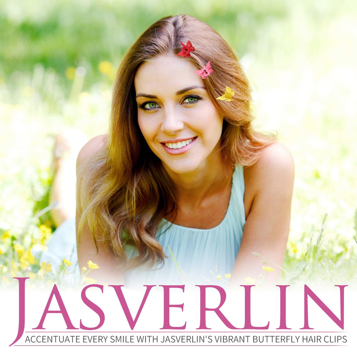 JASVERLIN Mini Butterfly Hair Clips with a focus on their compact size