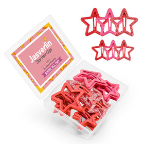 JASVERLIN Red Star Hair Clips 36 Pcs front view