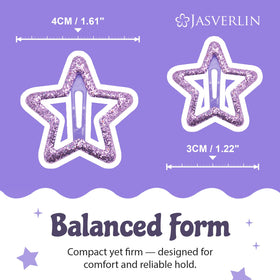 JASVERLIN star hair clips on a stylish bag
