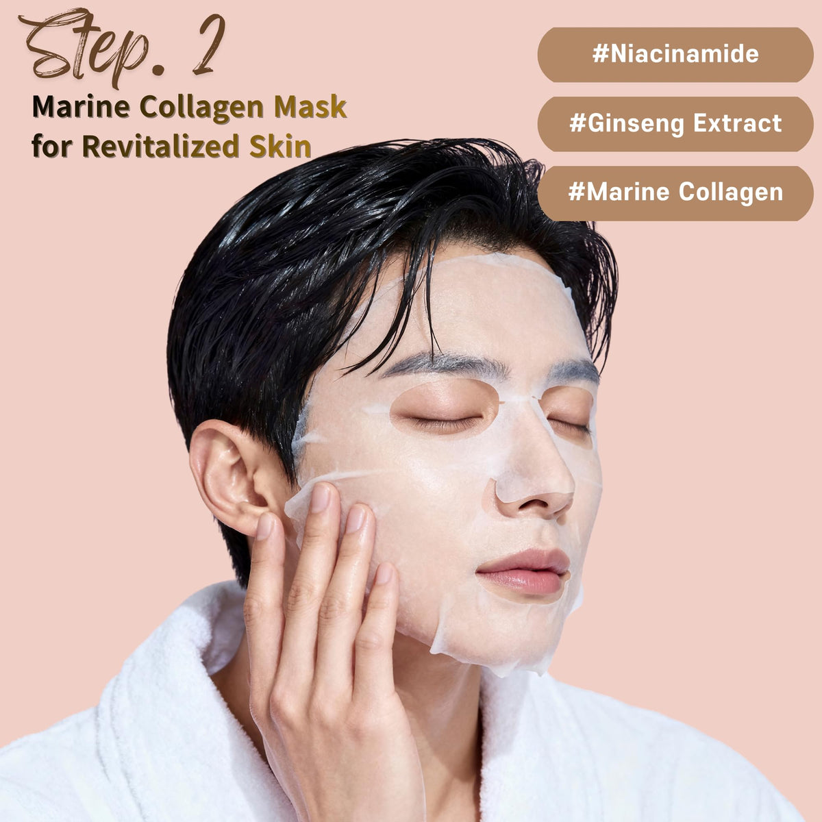 JAYJUN JJ Collagen Skin Fit Mask in use during skincare routine
