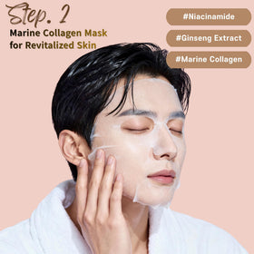 JAYJUN JJ Collagen Skin Fit Mask in use during skincare routine