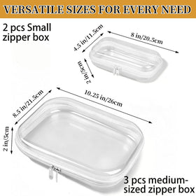 jayuwe clear hard shell zipper case small size front view
