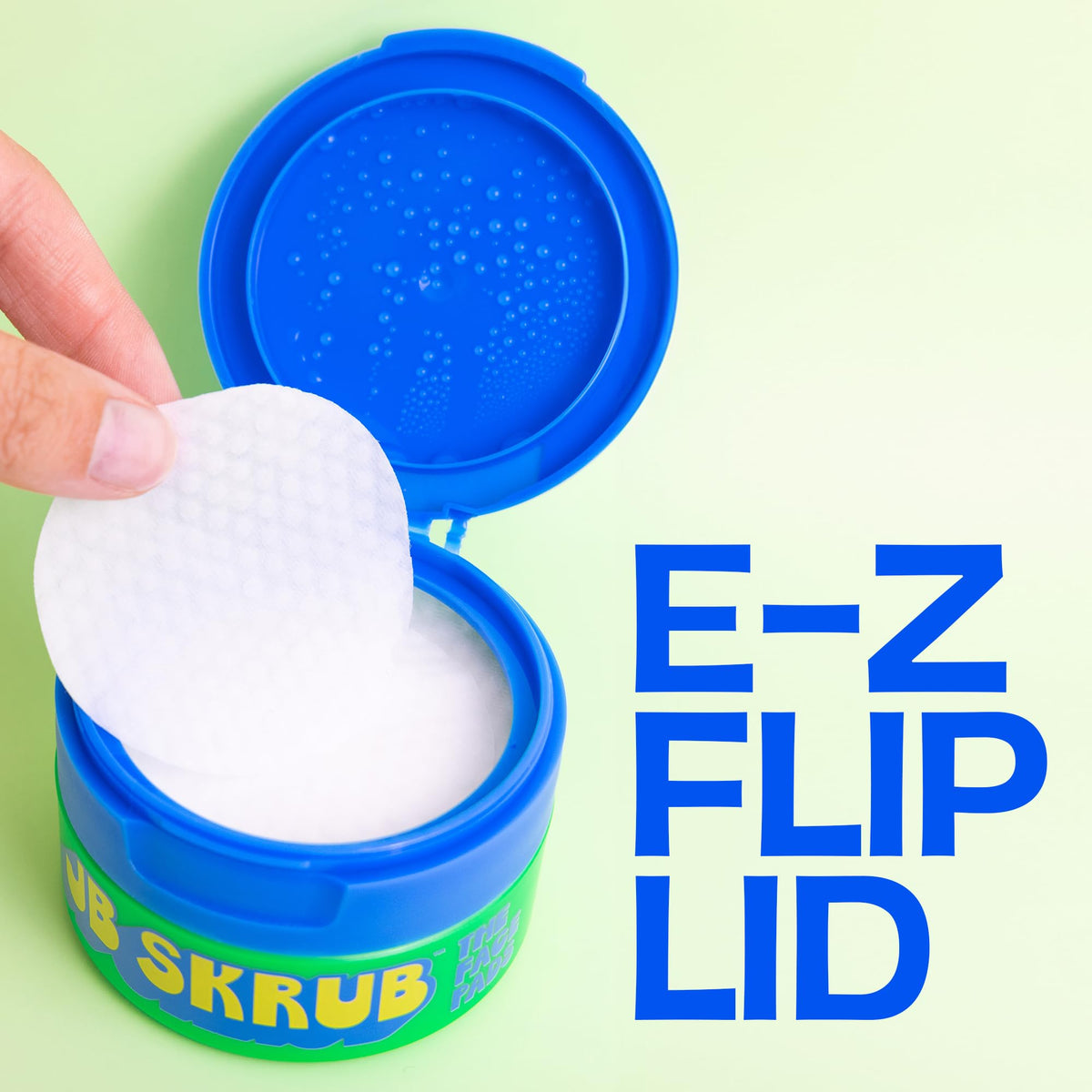 JB SKRUB Acne Face Wipes on a bathroom counter