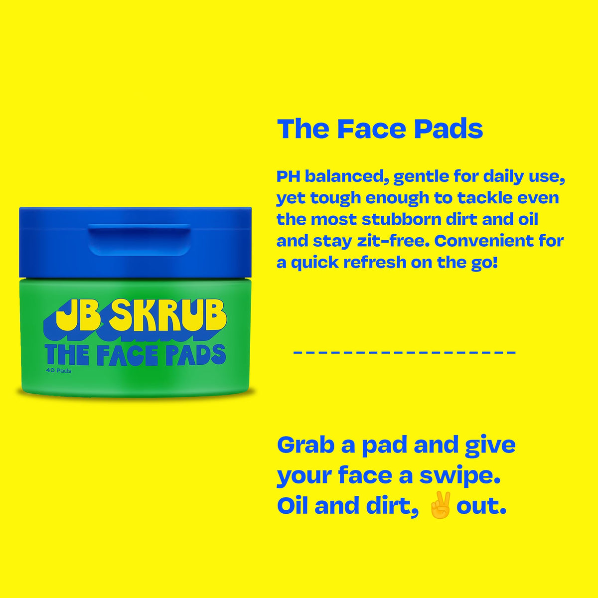 JB SKRUB Acne Face Wipes opened showing cleansing pads