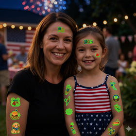JCFIRE luminous tattoos on party cups for 4th of July decorations