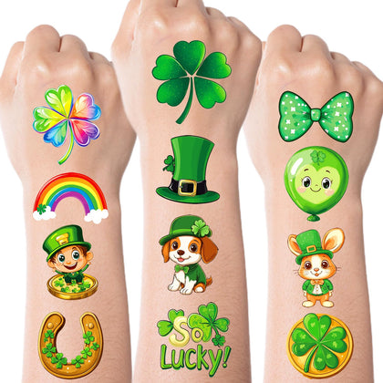 JCFIRE St Patricks Day temporary tattoos with shamrock designs