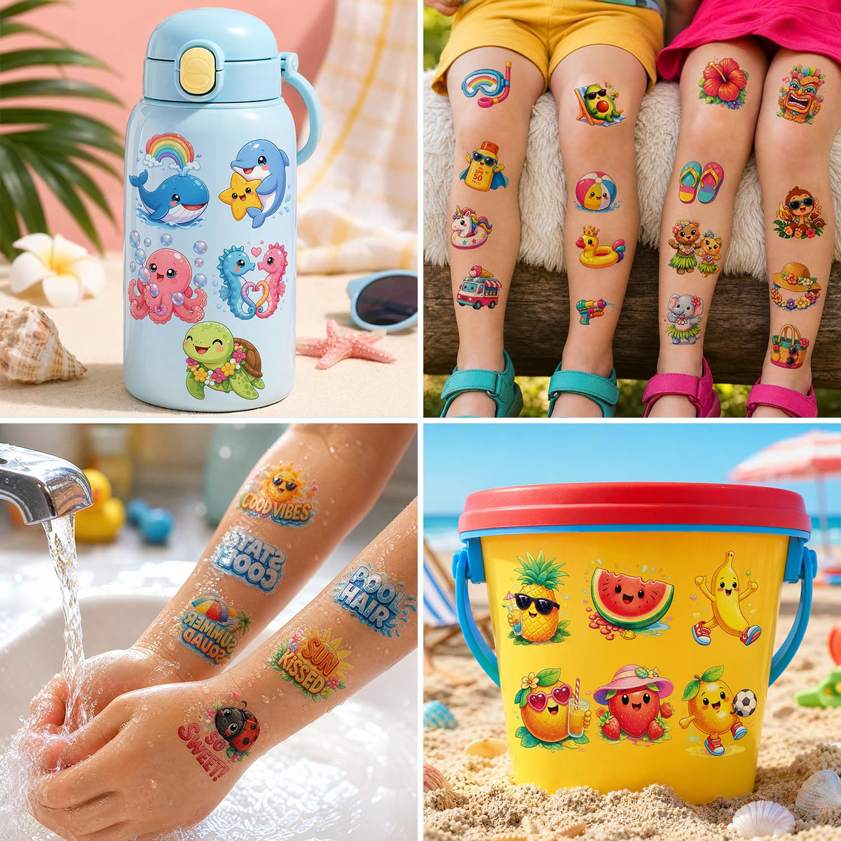 JCFIRE Temporary Tattoos in a colourful pack for party favours