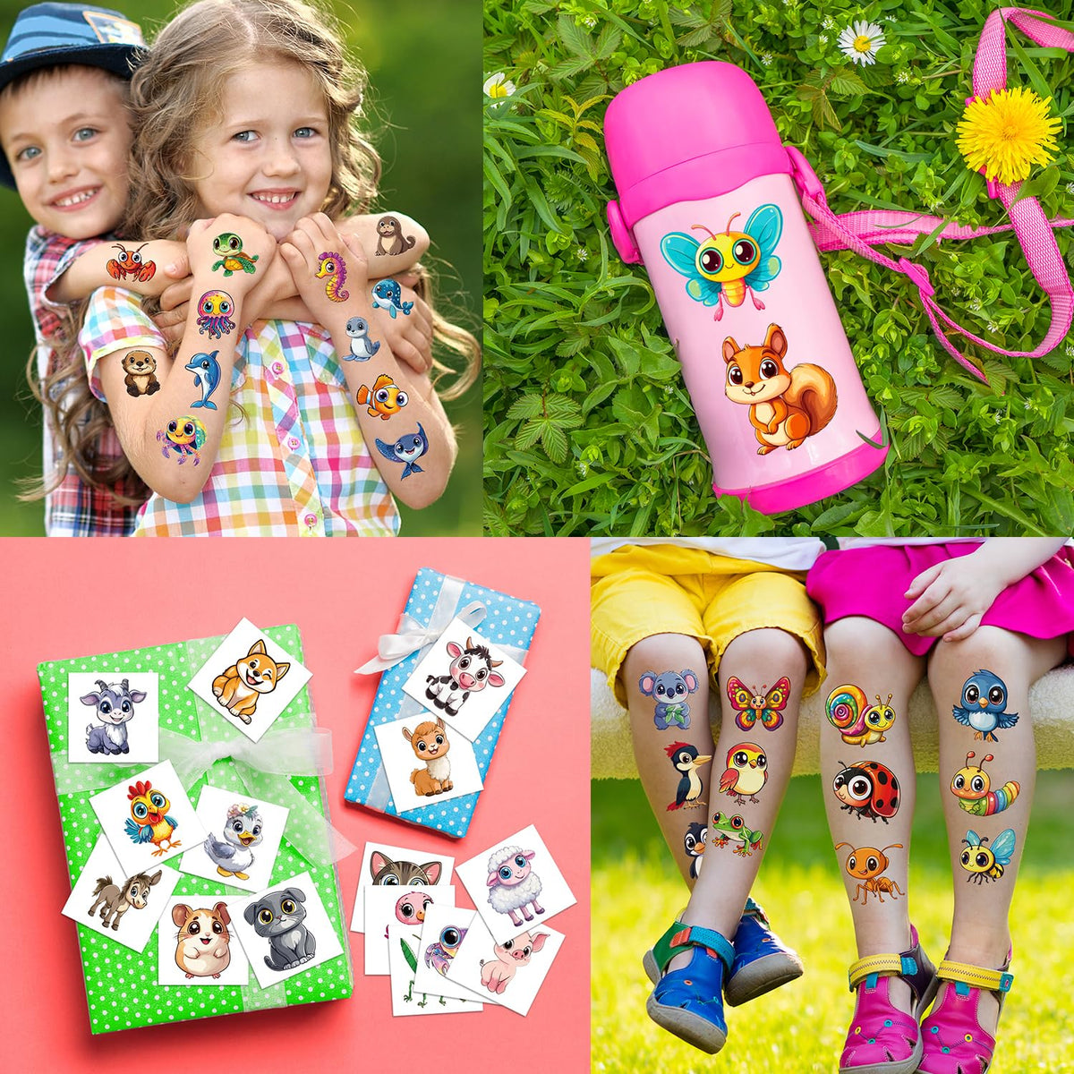 JCFIRE waterproof temporary tattoos on kids' arms