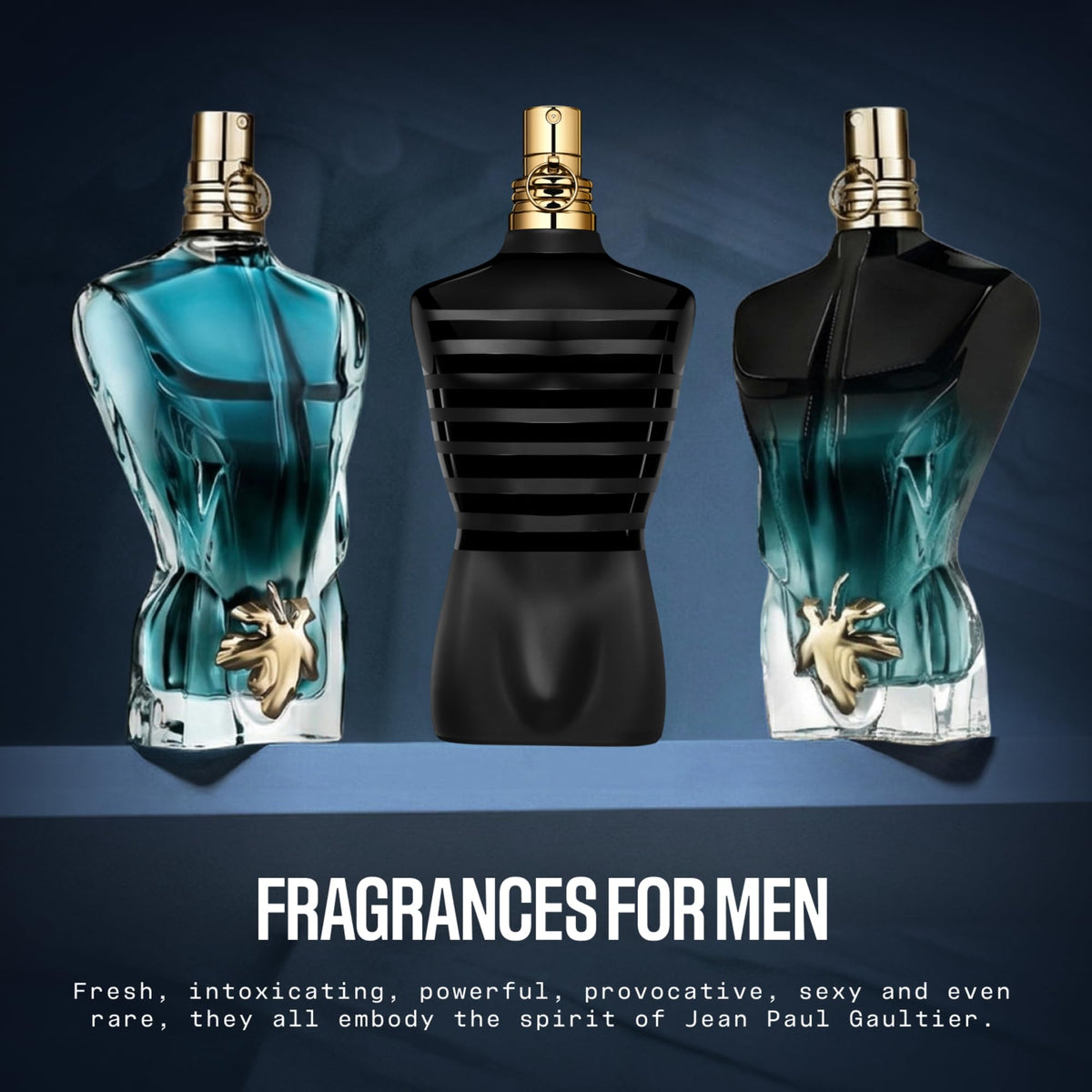 Jean Paul Gaultier Le Male Le Parfum 4.2oz bottle and tin together