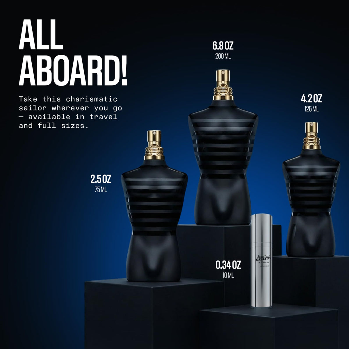 Jean Paul Gaultier Le Male Le Parfum 4.2oz with fragrance notes