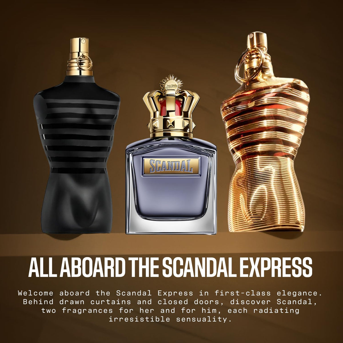 Jean Paul Gaultier Scandal Pour Homme with a stylish background
