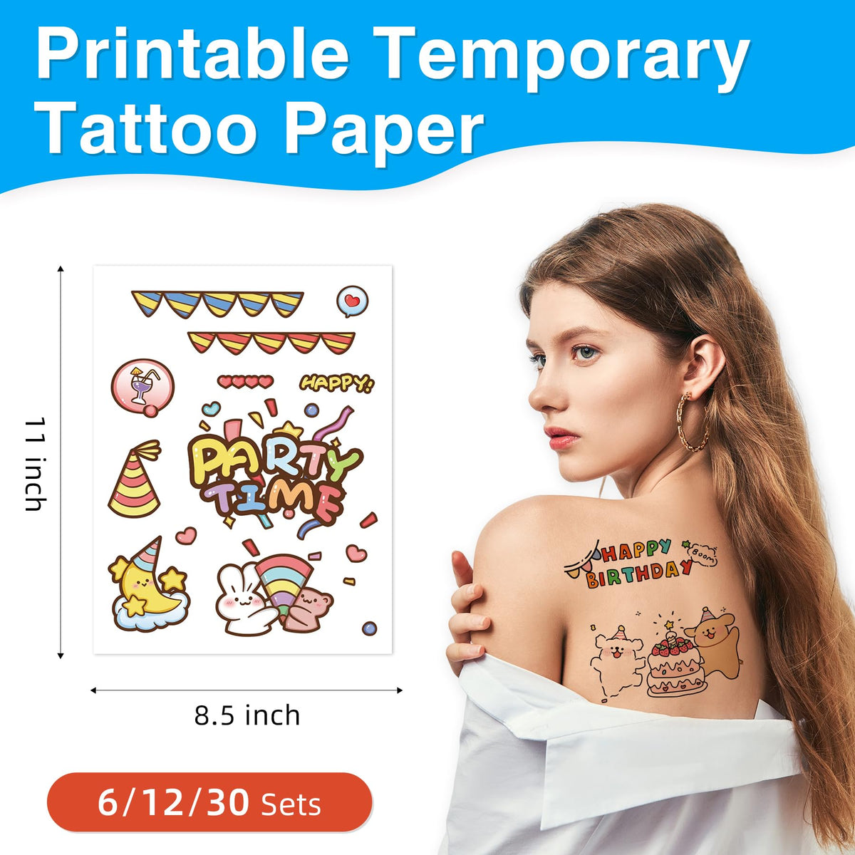 Jecqbor tattoo paper set showing 30 sheets