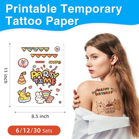 Jecqbor tattoo paper set showing 30 sheets