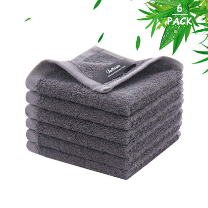 JEFFSUN wash cloths 6 pack in dark grey front view