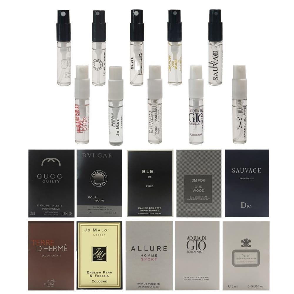 Jendfert fragrance sampler set displayed with travel accessories