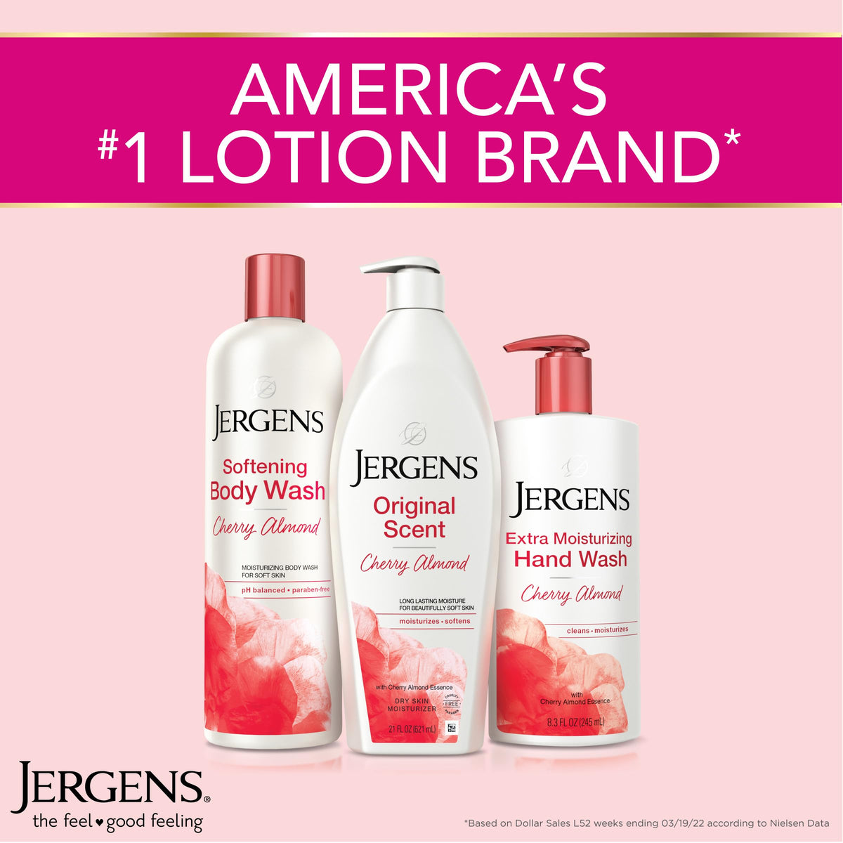 Jergens Cherry Almond Hand & Body Lotion 32 fl oz lifestyle scene