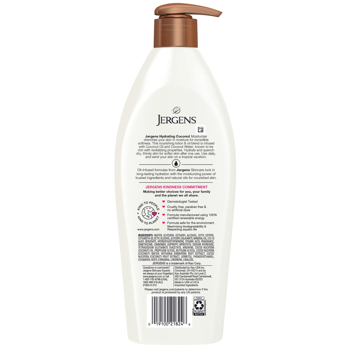 Jergens Hydrating Coconut Body Lotion 3-pack display